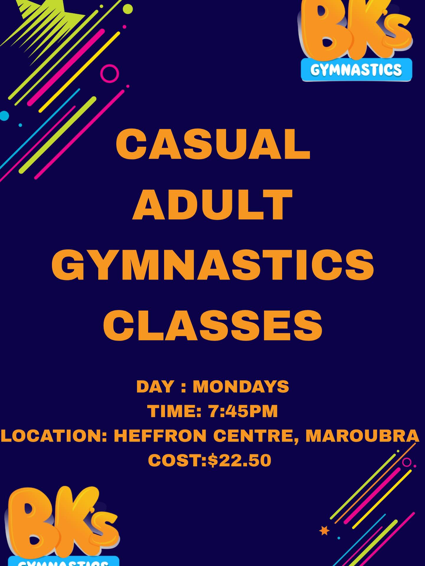 ADULT GYMNASTICS Now PAY AS YOU GO at Heffron Centre,...