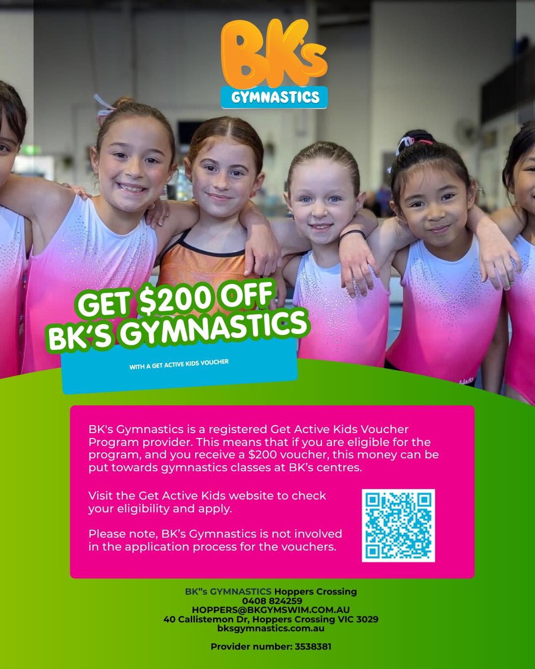 🎉 Great news, families! 🎉 BK’s Gymnastics Hoppers Crossing is...