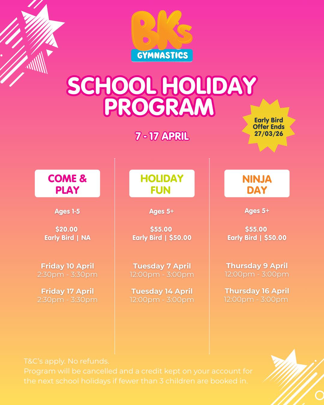 Our April School Holiday Program is HERE! 🤸‍♀️ Need a...