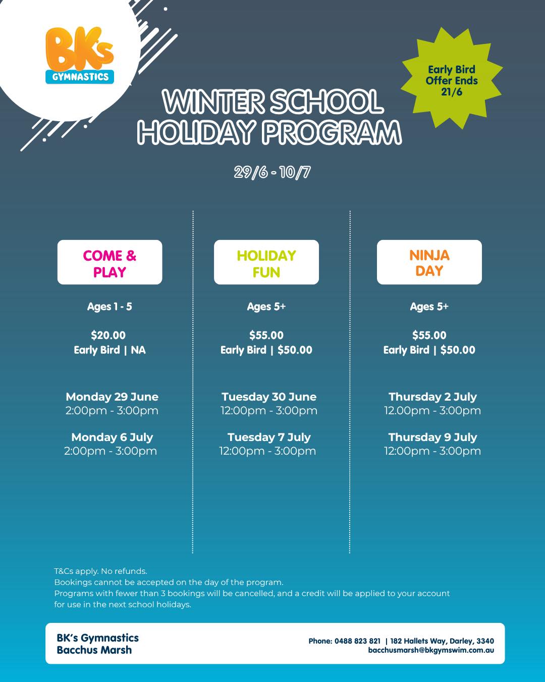 Our Winter School Holiday Program is HERE! 🤸‍♀️ Need a...