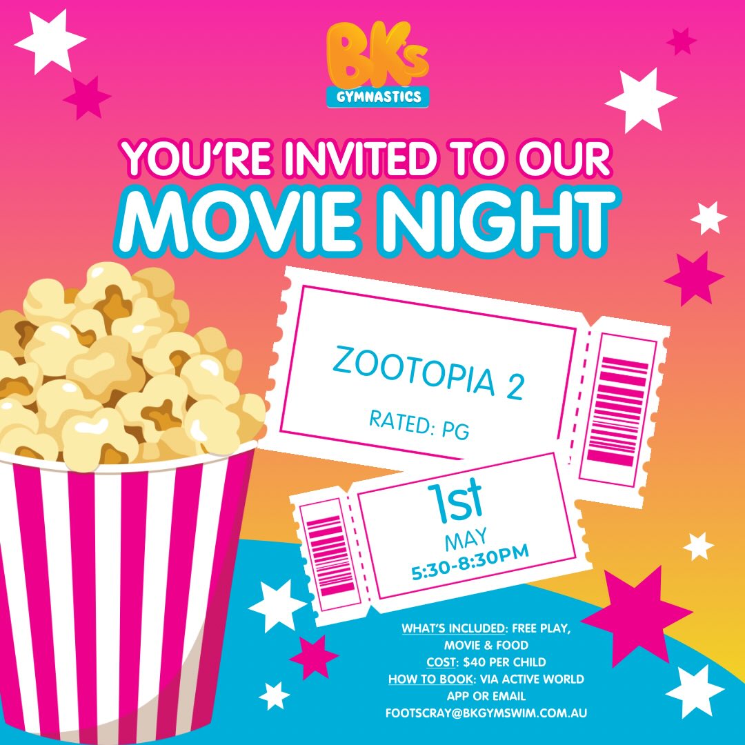 🍿 BK’S MOVIE NIGHT 🍿 Have you booked your tickets...