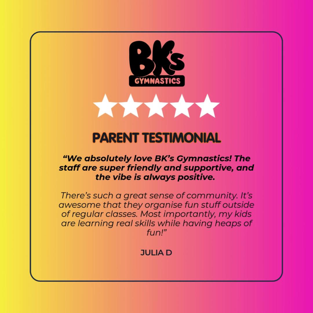 🤩🫶 bksgymnastics.com.au #bksgymnastics #gymnastics #parenting #parentfeedback #testimonial