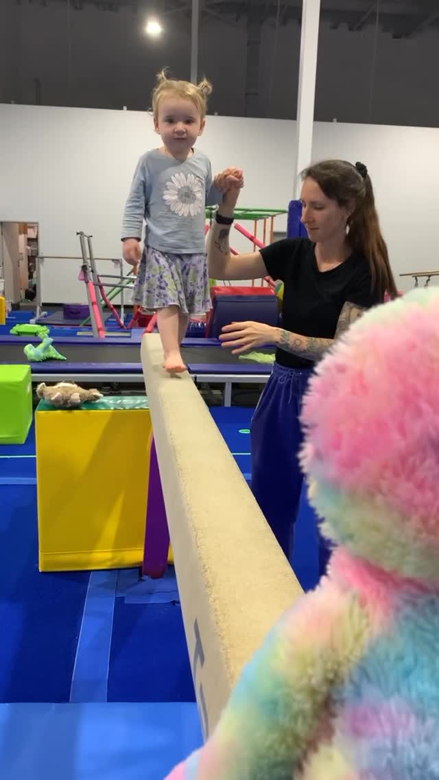 Check out this little superstar walking on the beam with...